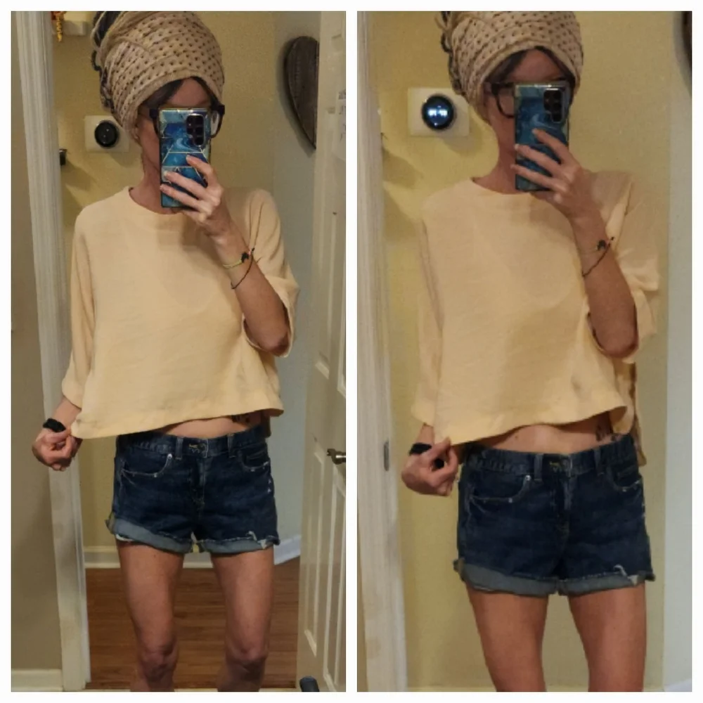 Zara Peach Flowy High Low Oversized Swing Top